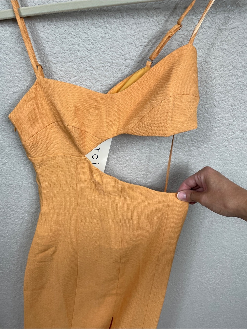 NWT Atoir Laura Dress Side Cut Out Mango Orange Midi Sz 2 - Picture 4 of 12